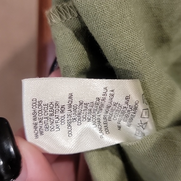 Sage Green Linen Dress - Picture 4 of 4